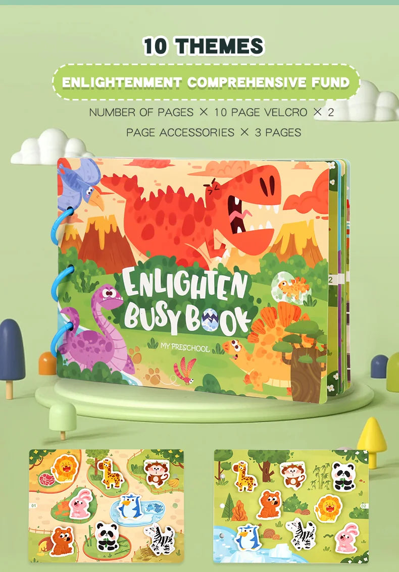 CUBBY Kids™ Montessori Busy Book –Screen- Free Learn Through Play