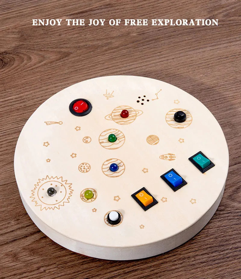 Montessori Busy Board – LED Sensory Learning Toy for Kids (2-4 Years)