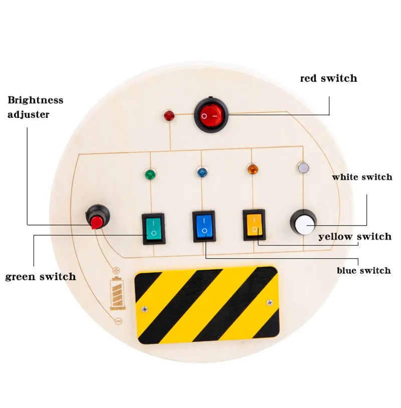 Montessori Busy Board – LED Sensory Learning Toy for Kids (2-4 Years)