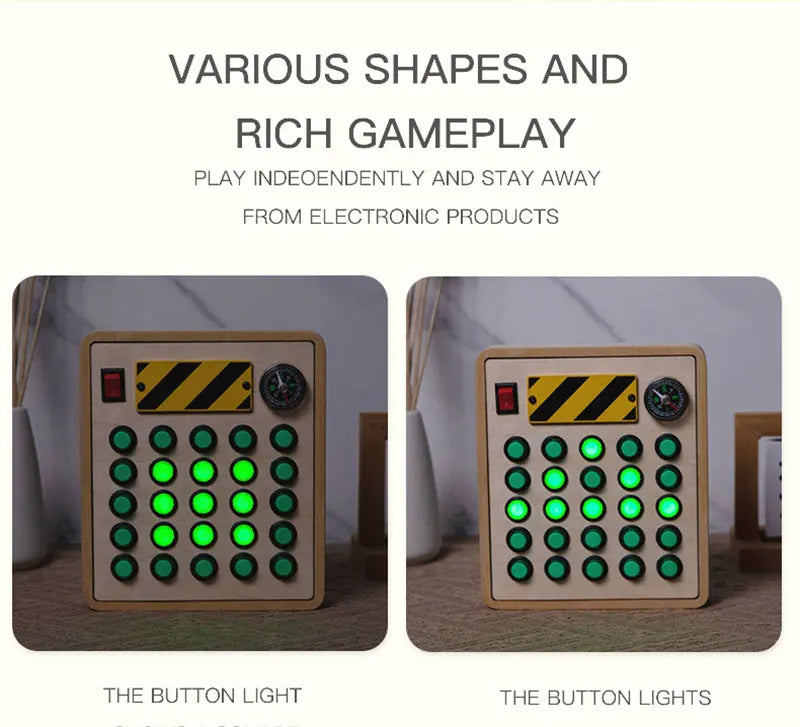 Montessori Busy Board – LED Sensory Learning Toy for Kids (2-4 Years)