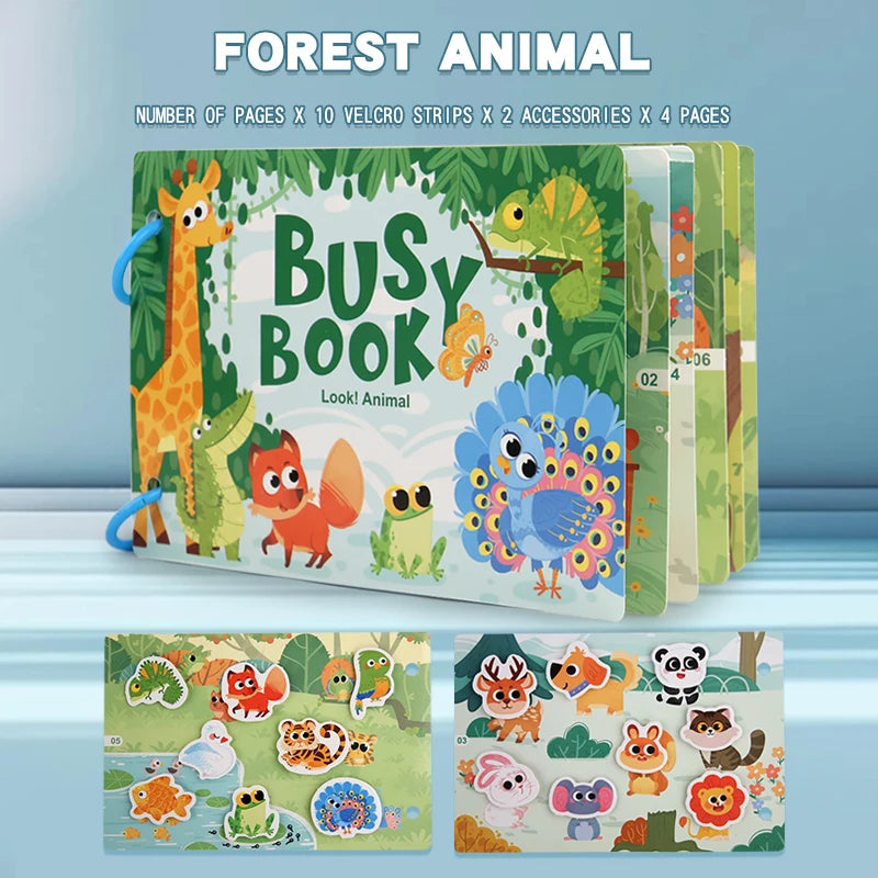 CUBBY Kids™ Montessori Busy Book –Screen- Free Learn Through Play
