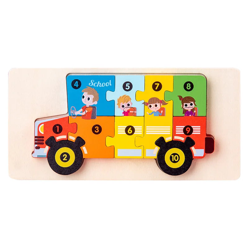 Kids Wooden Animal Shape Matching Puzzle Toy(Montessori wooden puzzle board)