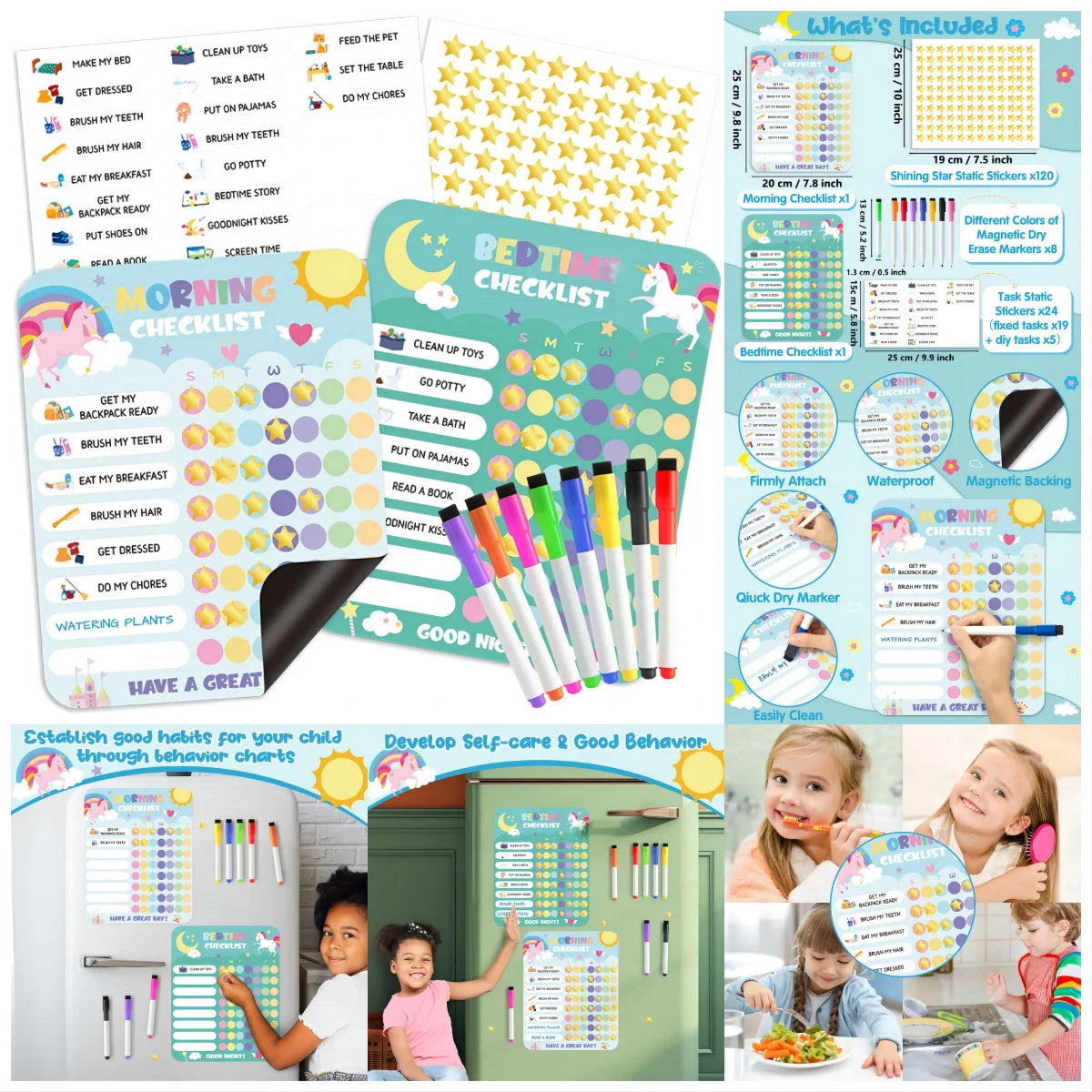 Morning & Bedtime Routine Chart (Magnetic)