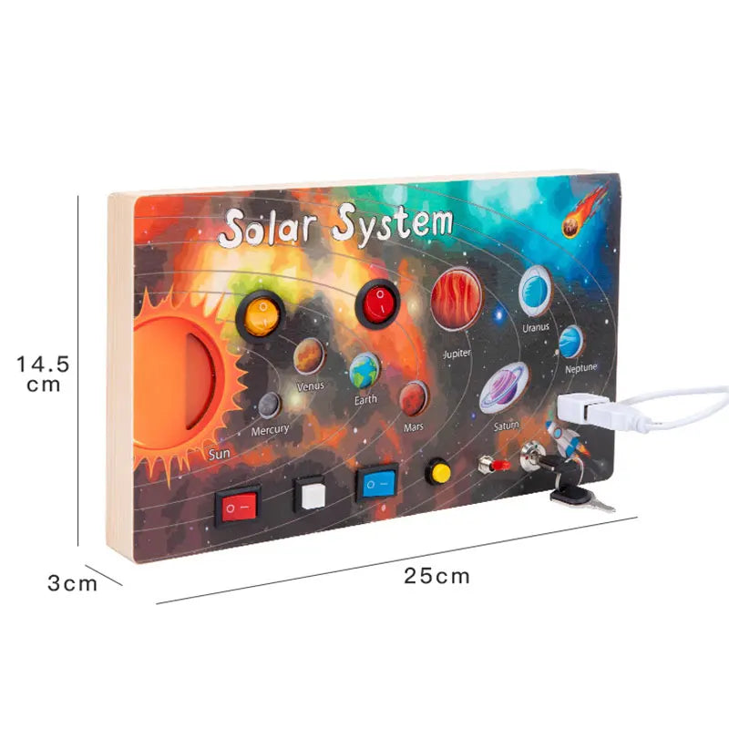 Montessori Busy Board – LED Sensory Learning Toy for Kids (2-4 Years)