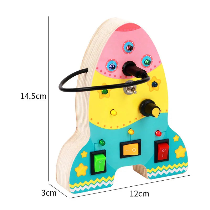 Montessori Busy Board – LED Sensory Learning Toy for Kids (2-4 Years)