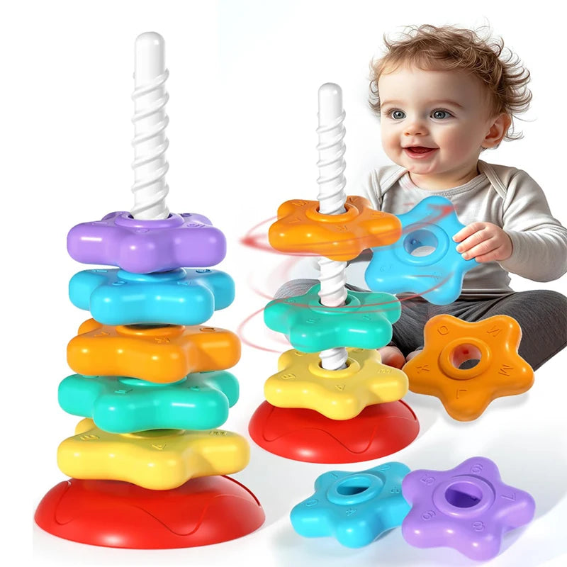 Montessori Baby Spinning Stacking Ring Toy
