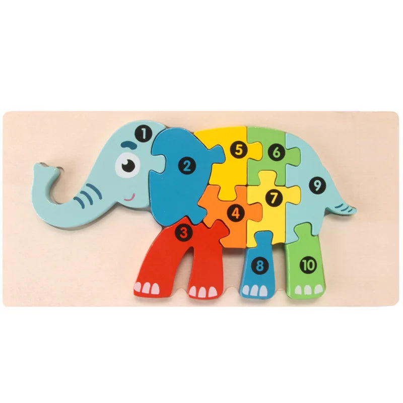 Kids Wooden Animal Shape Matching Puzzle Toy(Montessori wooden puzzle board)